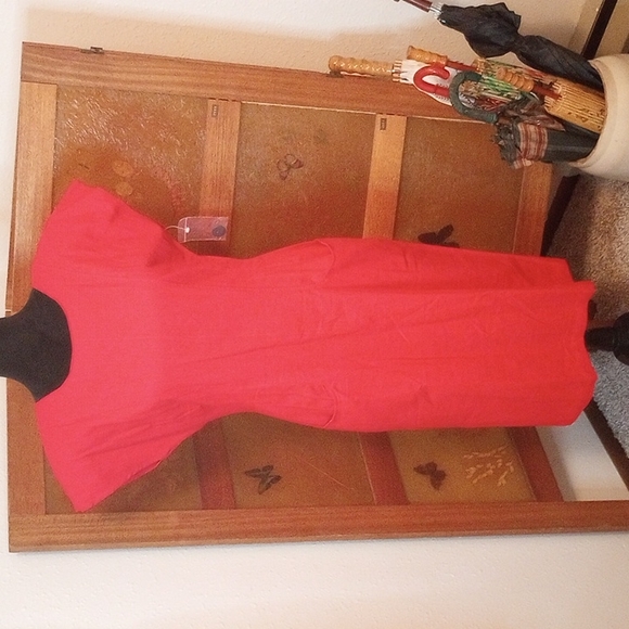 VTG 80’s/90’s NWT Avon Fashion Red Linen Dress - Picture 2 of 10